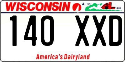 WI license plate 140XXD