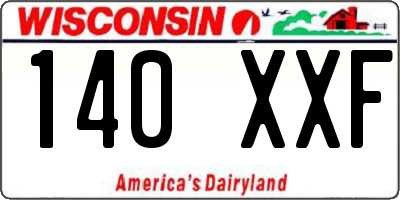 WI license plate 140XXF