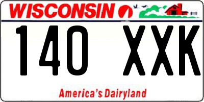 WI license plate 140XXK