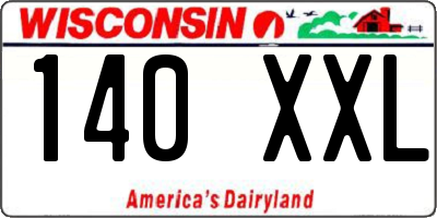 WI license plate 140XXL