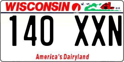 WI license plate 140XXN