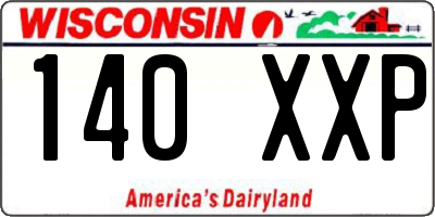 WI license plate 140XXP