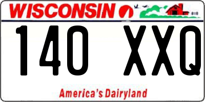 WI license plate 140XXQ