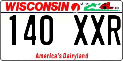 WI license plate 140XXR