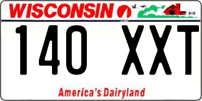 WI license plate 140XXT