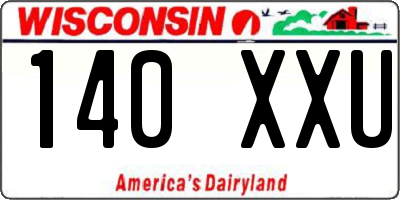 WI license plate 140XXU