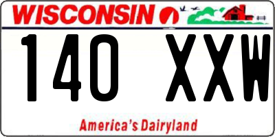 WI license plate 140XXW