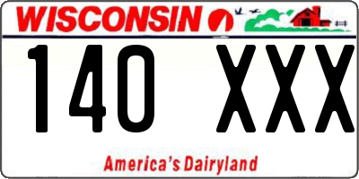 WI license plate 140XXX