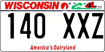 WI license plate 140XXZ