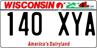 WI license plate 140XYA