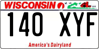 WI license plate 140XYF