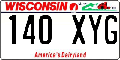 WI license plate 140XYG