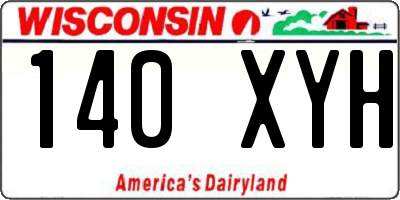 WI license plate 140XYH