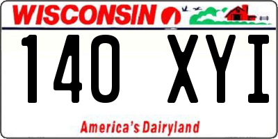WI license plate 140XYI