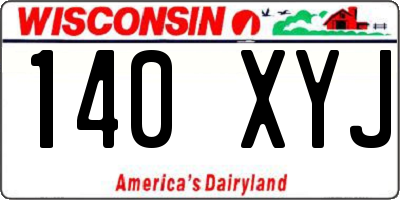 WI license plate 140XYJ