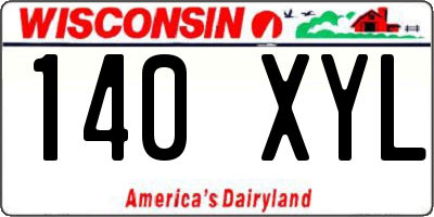 WI license plate 140XYL