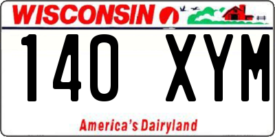 WI license plate 140XYM