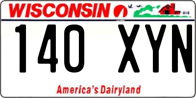 WI license plate 140XYN