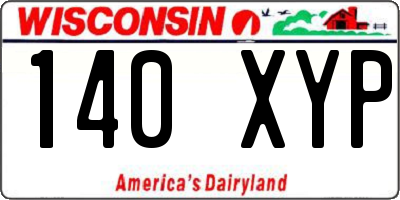 WI license plate 140XYP