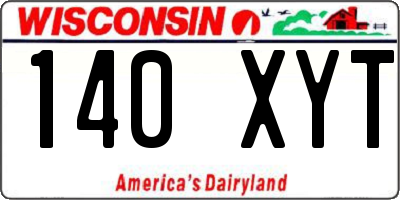 WI license plate 140XYT