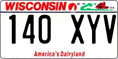 WI license plate 140XYV