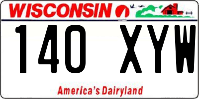 WI license plate 140XYW