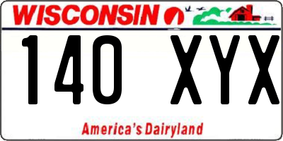 WI license plate 140XYX