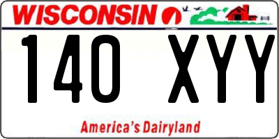 WI license plate 140XYY