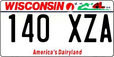 WI license plate 140XZA