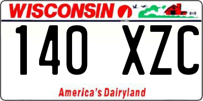 WI license plate 140XZC