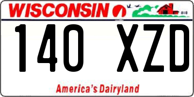 WI license plate 140XZD
