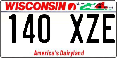 WI license plate 140XZE