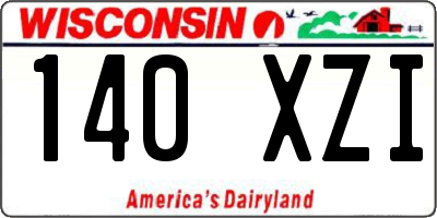 WI license plate 140XZI