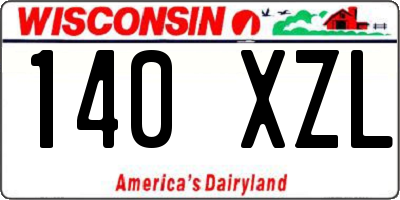 WI license plate 140XZL