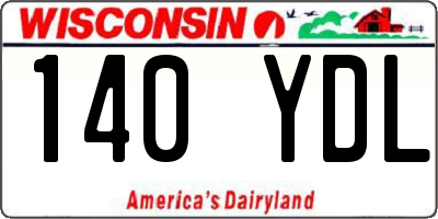 WI license plate 140YDL