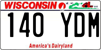 WI license plate 140YDM