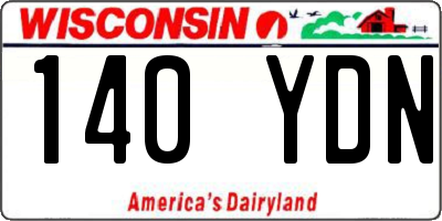 WI license plate 140YDN