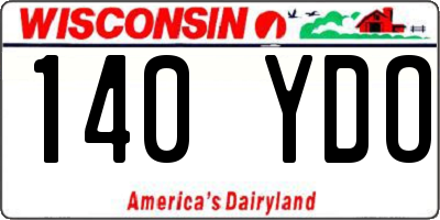 WI license plate 140YDO