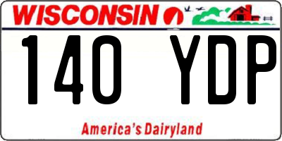WI license plate 140YDP