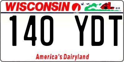 WI license plate 140YDT