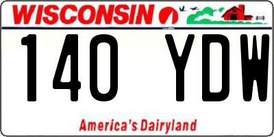WI license plate 140YDW