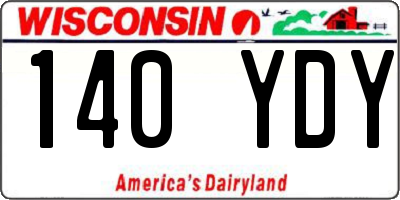 WI license plate 140YDY