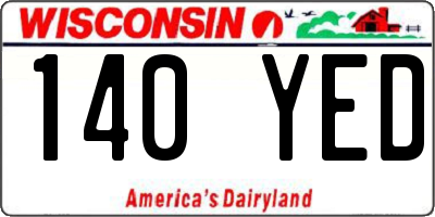 WI license plate 140YED