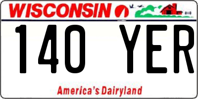 WI license plate 140YER