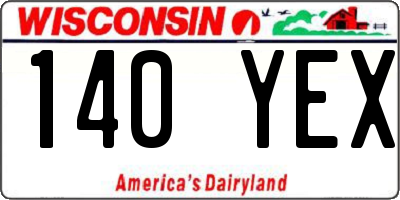 WI license plate 140YEX