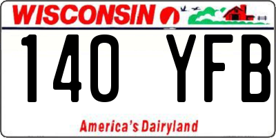 WI license plate 140YFB
