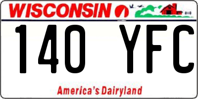 WI license plate 140YFC
