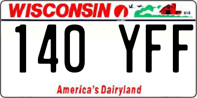 WI license plate 140YFF