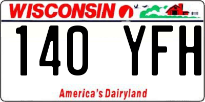 WI license plate 140YFH