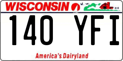 WI license plate 140YFI